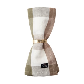 Serviette en tissu Checked Linen/Cotton 50x50 cm - Olive - Lexington