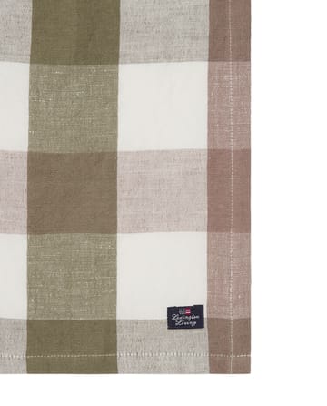 Serviette en tissu Checked Linen/Cotton 50x50 cm - Olive - Lexington