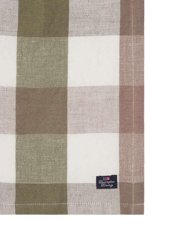 Serviette en tissu Checked Linen/Cotton 50x50 cm, Olive Lexington