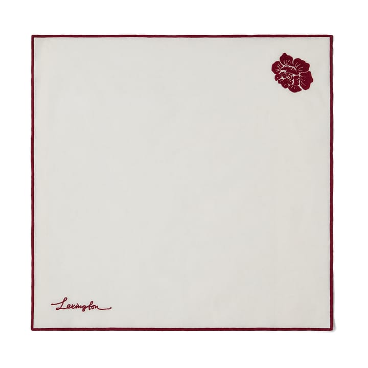 Serviette Flower linen-cotton 50x50 cm., Blanc-rouge Lexington