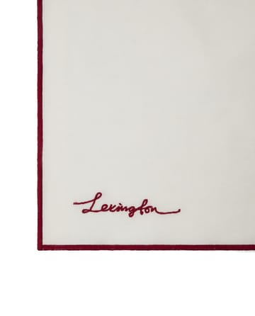 Serviette Flower linen-cotton 50x50 cm. - Blanc-rouge - Lexington