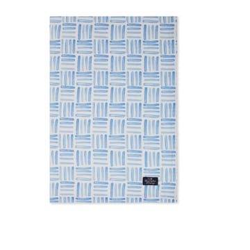 Serviette Graphic Printed Cotton 50x50 cm - Blue-White - Lexington