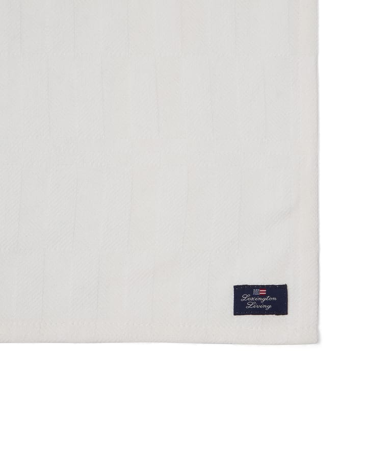 Serviette White jacquard cotton 50x50 cm, Blanc Lexington