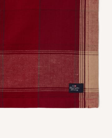 Set de table Checked linen-cotton 40 x 50 cm - Rouge-beige - Lexington