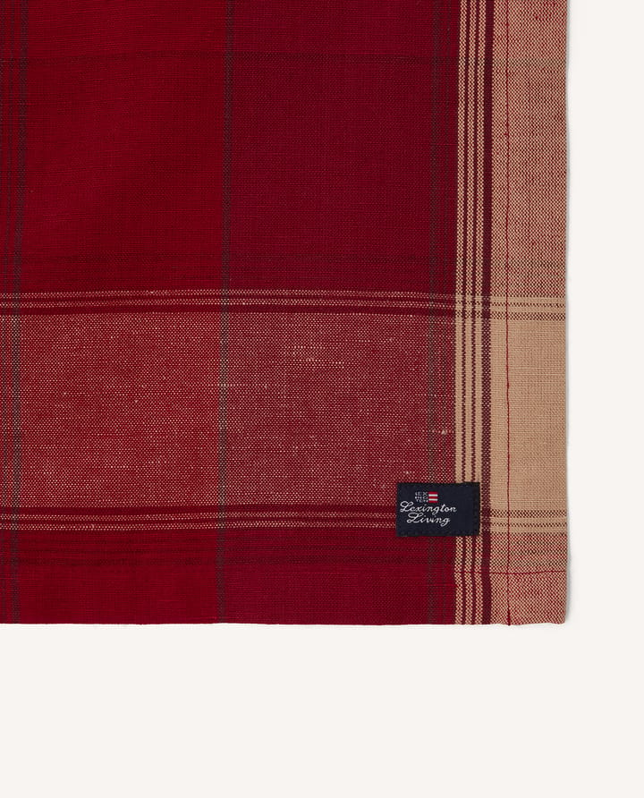 Set de table Checked linen-cotton 40 x 50 cm, Rouge-beige Lexington