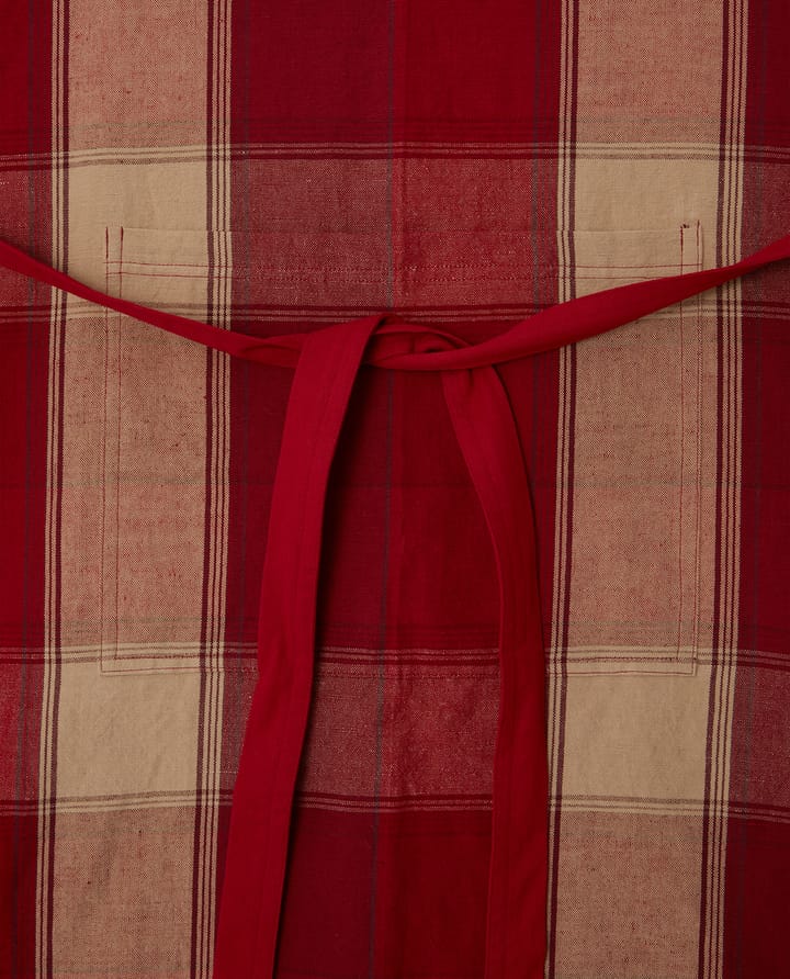 Tablier Checked linen-cotton 80x105 cm, Rouge-beige Lexington