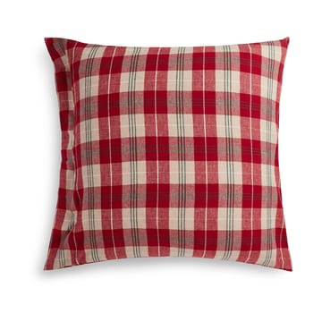 Taie d'oreiller Checked cotton flannel 50x60 cm. - Rouge-beige-vert-blanc - Lexington