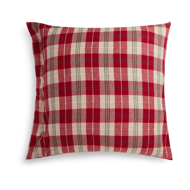 Taie d'oreiller Checked cotton flannel 50x60 cm., Rouge-beige-vert-blanc Lexington