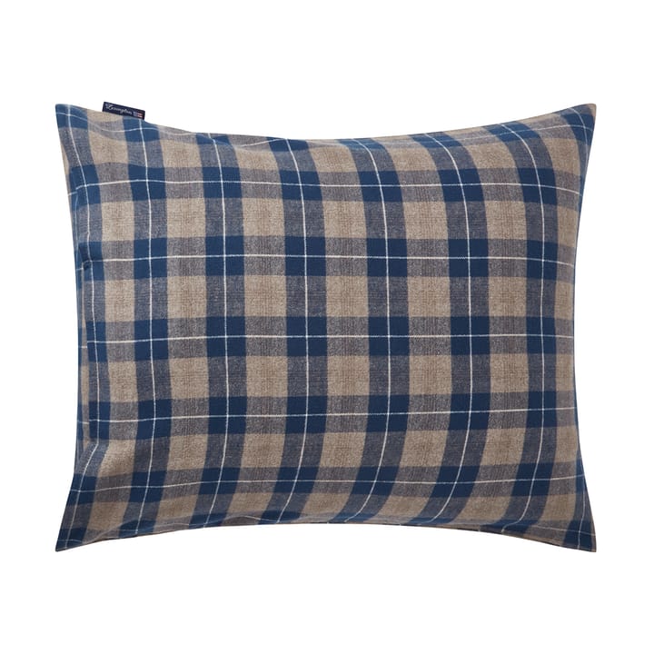 Taie d'oreiller Checked Flannel 50x60 cm, Denim blue-beige Lexington