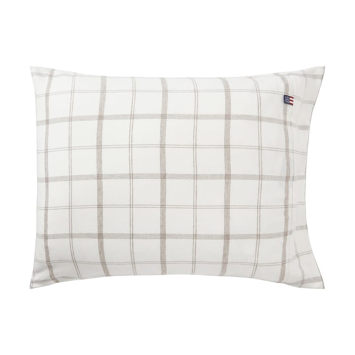 Taie d'oreiller Checked Flannel 50x60 cm - White-brown - Lexington