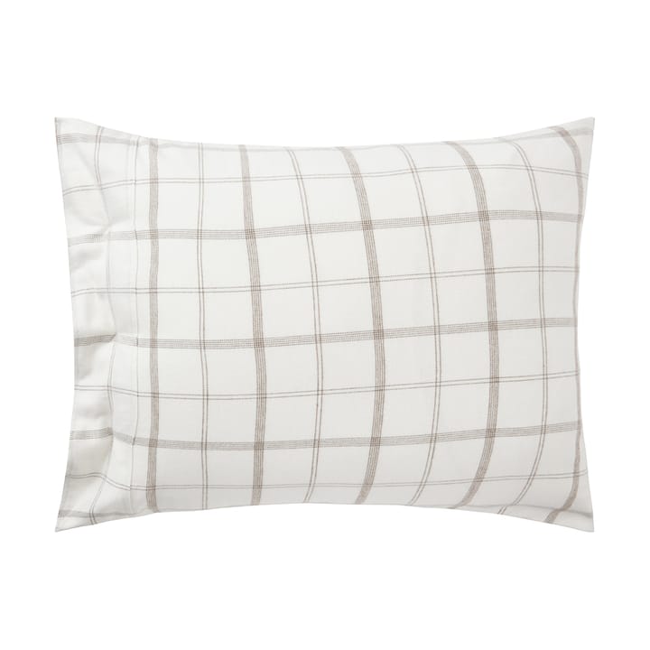 Taie d'oreiller Checked Flannel 50x60 cm, White-brown Lexington