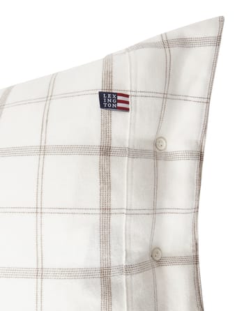 Taie d'oreiller Checked Flannel 50x60 cm - White-brown - Lexington