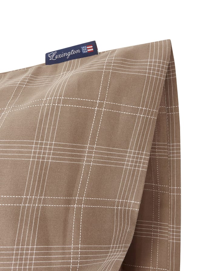 Taie d'oreiller Checked Pin Point Oxford 50x90 cm, Brown Lexington