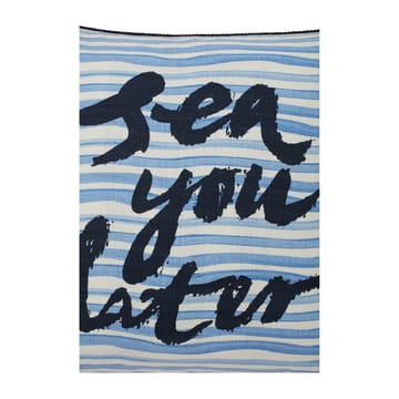 Taie Sea You Later Cotton Canvas 50x50 cm - White-blue - Lexington