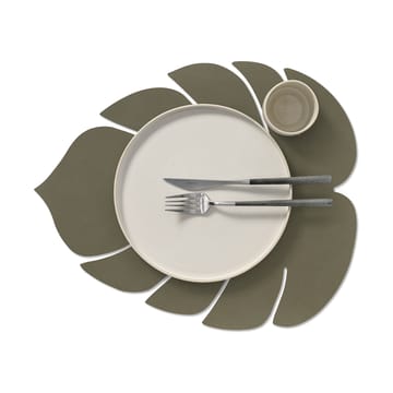 Set de table Monstera Leaf Nupo L - Vert armée - LIND DNA