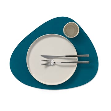 Set de table Nupo curve réversible L 1 pièce - Midnight blue-petrol - LIND DNA