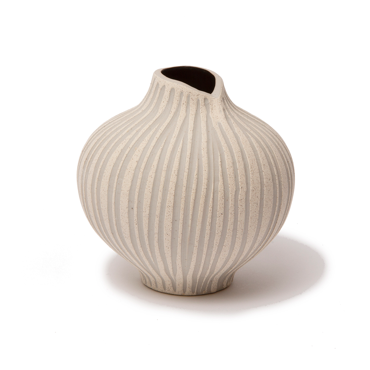 Lindform Vase Line Sand white stone stripe, medium