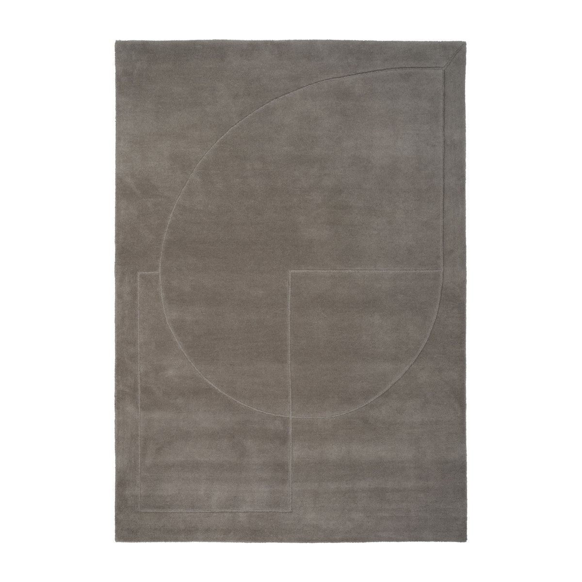 Linie Design Tapis en laine Lineal Poem Grey, 170x240 cm