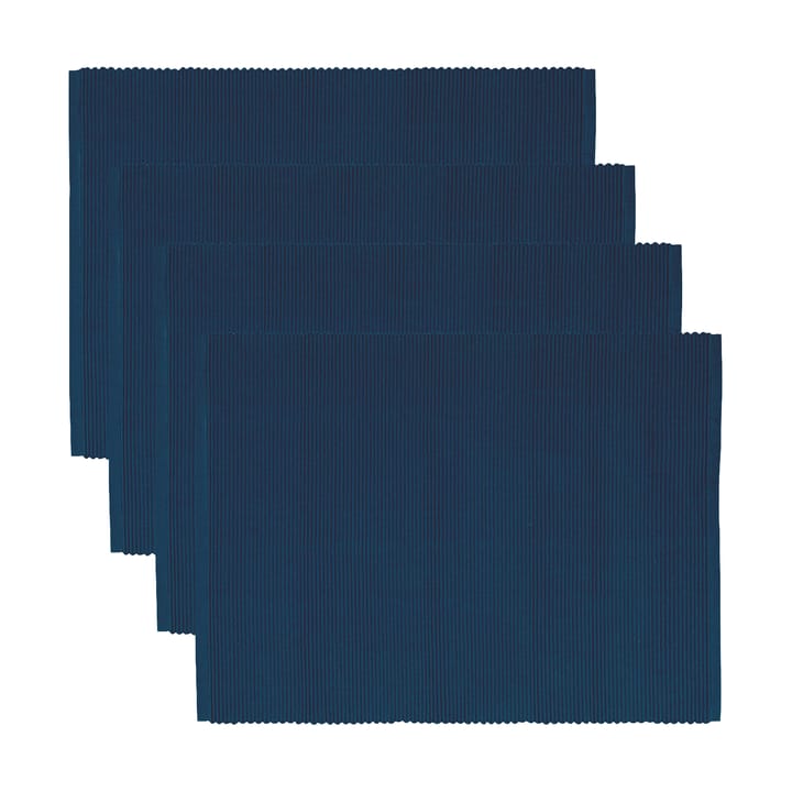 Set de table Uni 35x46 cm, lot de 4 - Bleu indigo - Linum