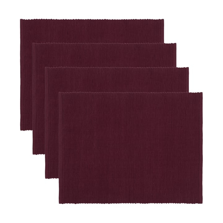 Set de table Uni 35x46 cm, lot de 4 - Bordeaux - Linum