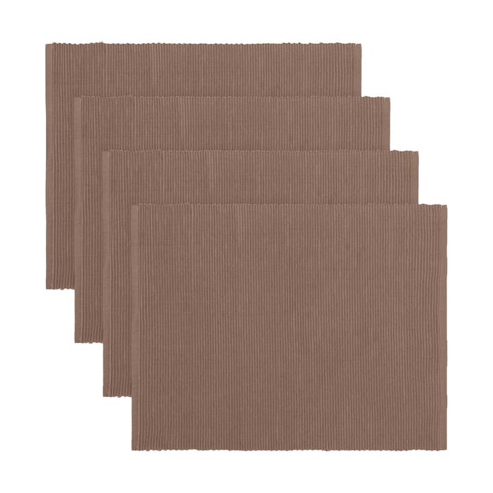 Set de table Uni 35x46 cm, lot de 4 - Marron taupe foncé - Linum