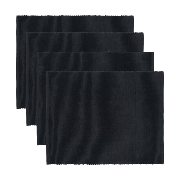 Set de table Uni 35x46 cm, lot de 4 - Noir - Linum