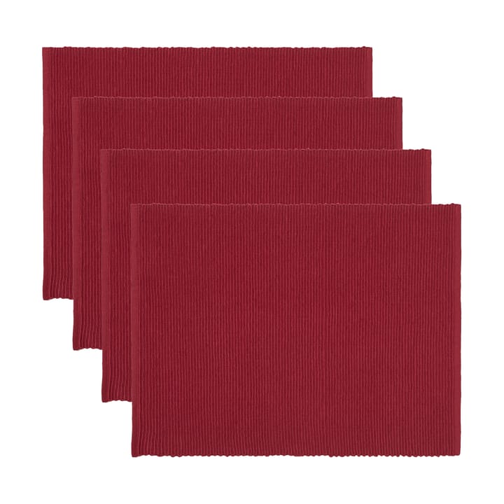 Set de table Uni 35x46 cm, lot de 4 - Rouge - Linum