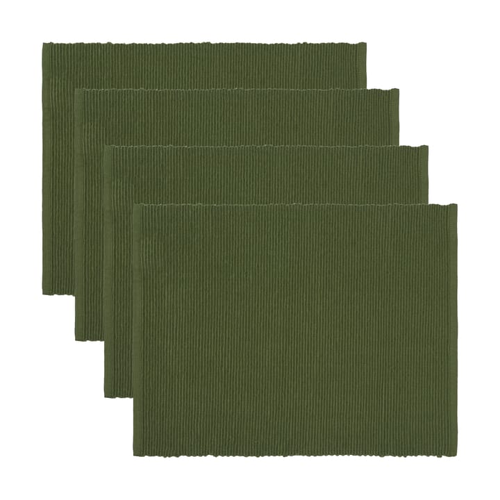 Set de table Uni 35x46 cm, lot de 4 - Vert olive foncé - Linum