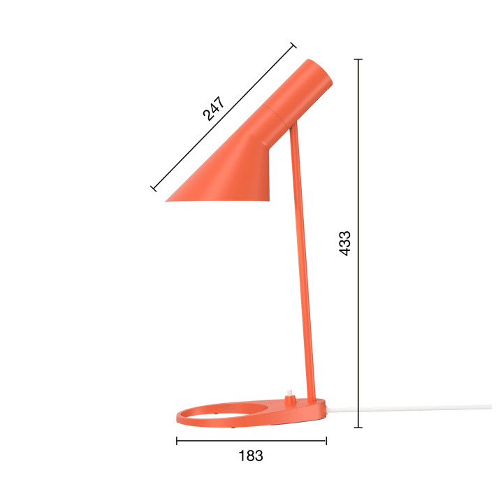 Lampe de table AJ MINI, Electric orange Louis Poulsen