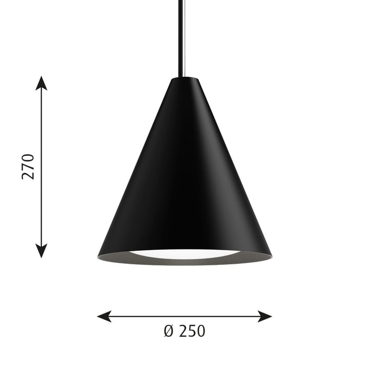 Suspension Keglen Ø25 cm, Noir Louis Poulsen