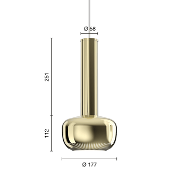 Suspension VL 56 - Laiton poli - Louis Poulsen