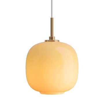 Suspension VL45 Radiohus Ø17,5cm - Brass-amber glass - Louis Poulsen