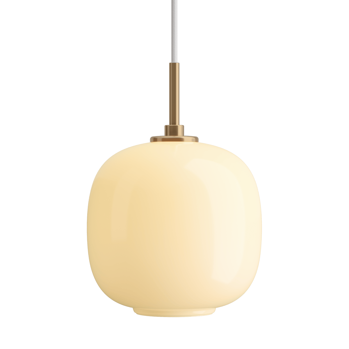 Louis Poulsen Suspension VL45 Radiohus Ø17,5cm Brass-pale yellow glass