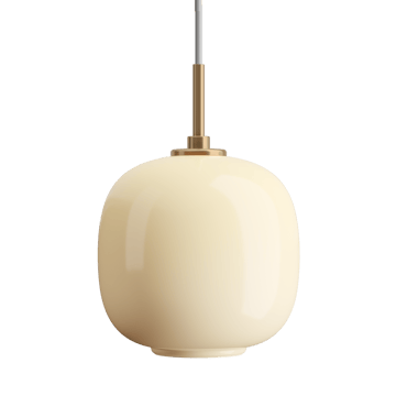 Suspension VL45 Radiohus Ø17,5cm - Brass-pale yellow glass - Louis Poulsen