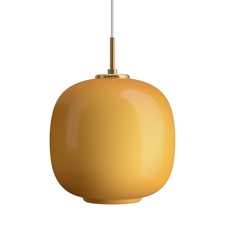 Suspension VL45 Radiohus Ø25cm, Brass-amber glass Louis Poulsen