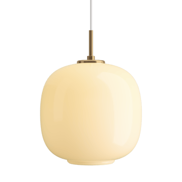 Suspension VL45 Radiohus Ø25cm - Brass-pale yellow glass - Louis Poulsen