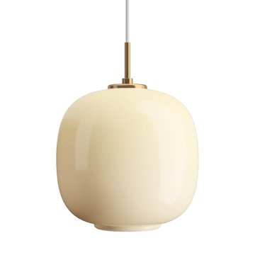 Suspension VL45 Radiohus Ø25cm - Brass-pale yellow glass - Louis Poulsen