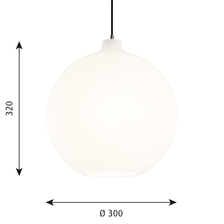 Suspension Wohlert Ø30cm, Verre blanc opale Louis Poulsen