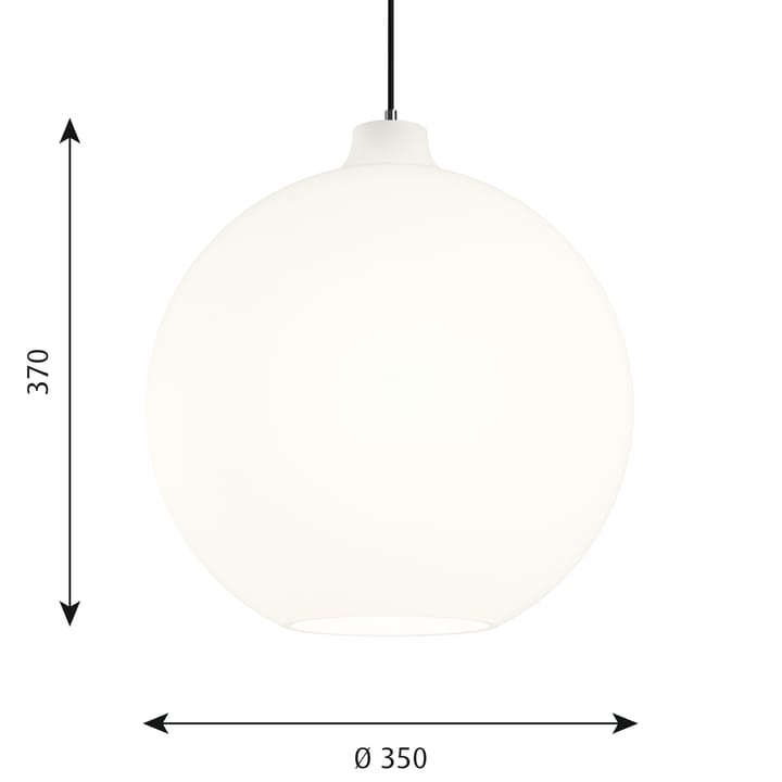 Suspension Wohlert Ø35cm, Verre blanc opale Louis Poulsen