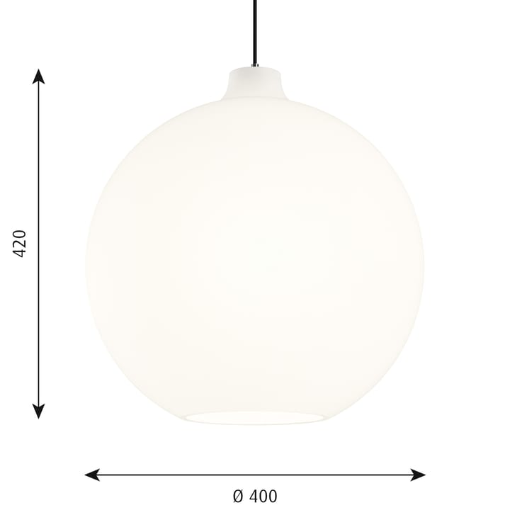 Suspension Wohlert Ø40cm, Verre blanc opale Louis Poulsen