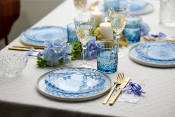 Assiette Sorrento Ø21 cm lot de 4 - Bleu - Lyngby Glas