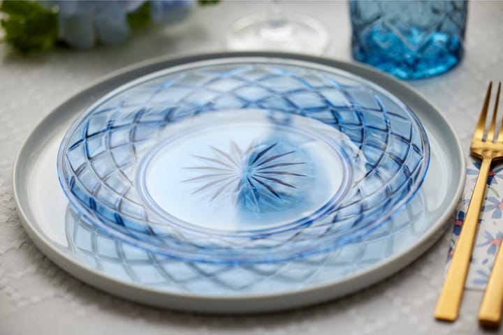 Assiette Sorrento Ø21 cm lot de 4, Bleu Lyngby Glas