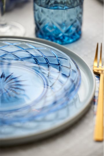 Assiette Sorrento Ø21 cm lot de 4 - Bleu - Lyngby Glas