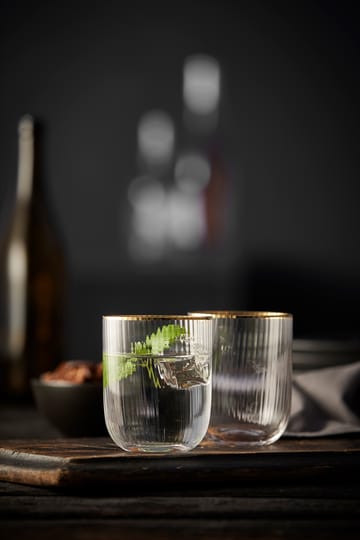 Gobelet en verre Palermo Gold 35 cl, lot de 4 - Transparent-or - Lyngby Glas