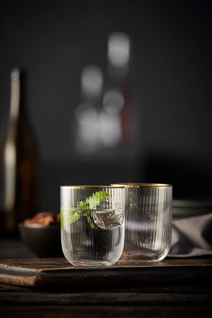 Gobelet en verre Palermo Gold 35 cl, lot de 4, Transparent-or Lyngby Glas