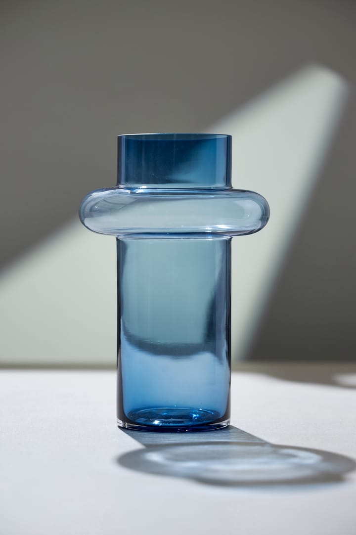 Vase Tube verre 40 cm, Bleu Lyngby Glas