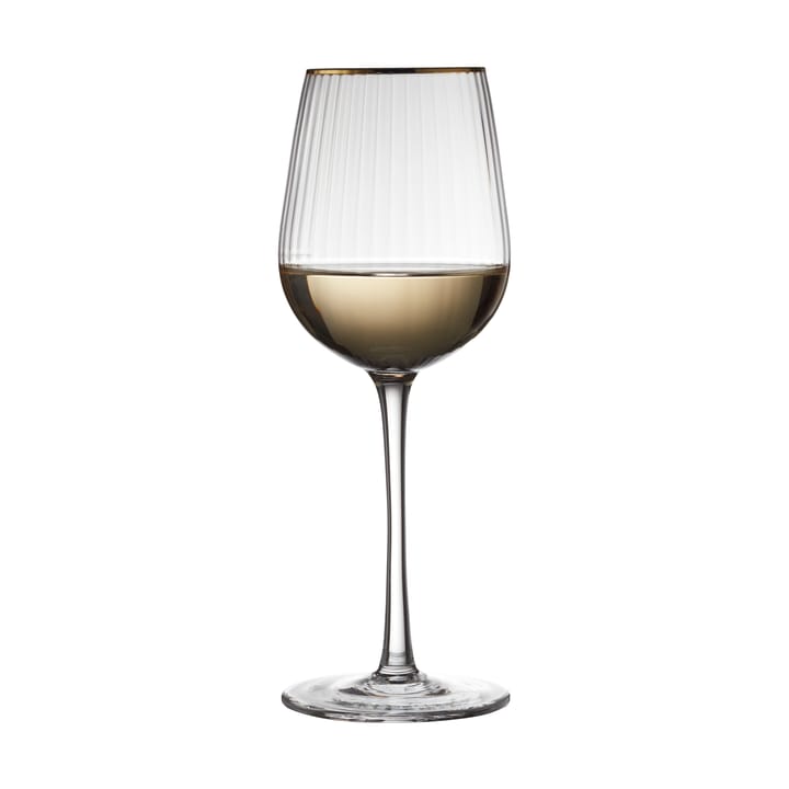 Verre à vin blanc Palermo Gold 30 cl, lot de 4, Transparent-or Lyngby Glas