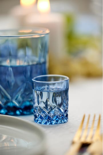 Verres à shot Sorrento 4 cl, lot de 4 - Bleu - Lyngby Glas