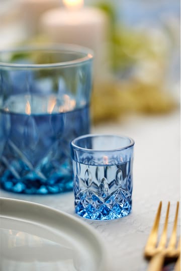 Verres à shot Sorrento 4 cl, lot de 4 - Bleu - Lyngby Glas