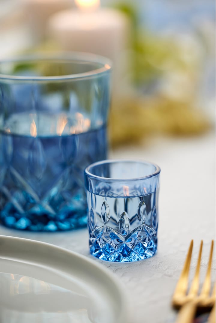 Verres à shot Sorrento 4 cl, lot de 4, Bleu Lyngby Glas